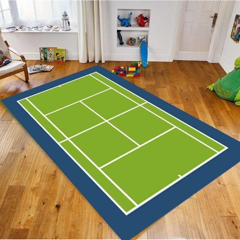 Tennis Court Print Area Rug Gr - Outdoor Sport Court Flooring recension och pris